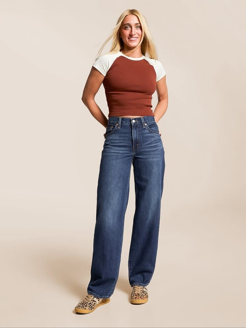 Levi's Baggy Dad Mid Rise Slouchy Wide Leg Loose Baggy 90's Y2K Dark Wash 30